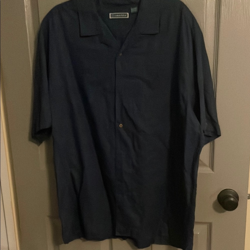 Men’s Cubavera Navy Button-Up Shirt XXL